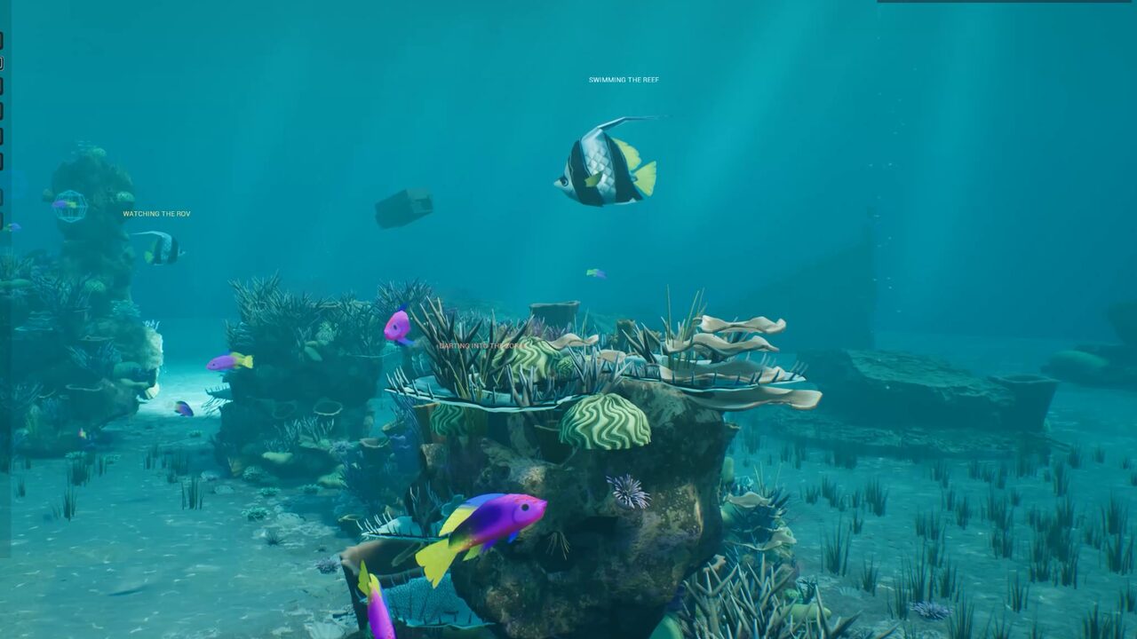 Tropical fish swim over a coral reef using volumetric navigation in Unreal Engine 5