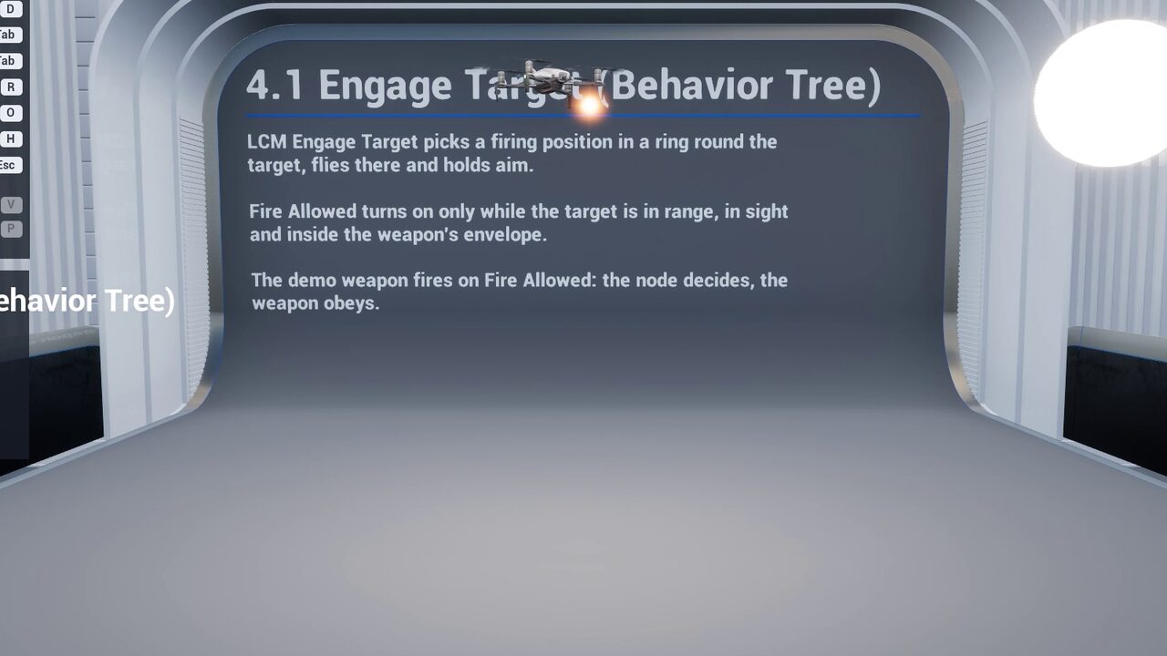 The Engage Target behaviour node choosing a firing position with line of sight
