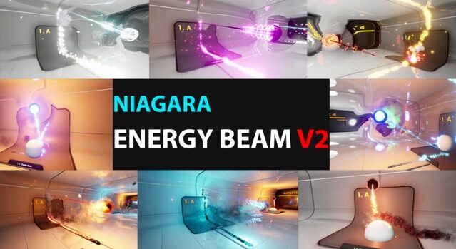 Niagara Energy Beam Pack V2 — Unreal Engine weapon VFX by UEDEV