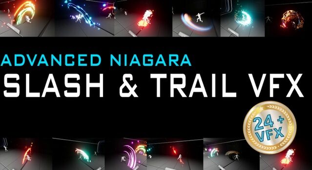 Advanced Niagara Slash & Trail VFX — Combat VFX for Unreal Engine by UEDEV